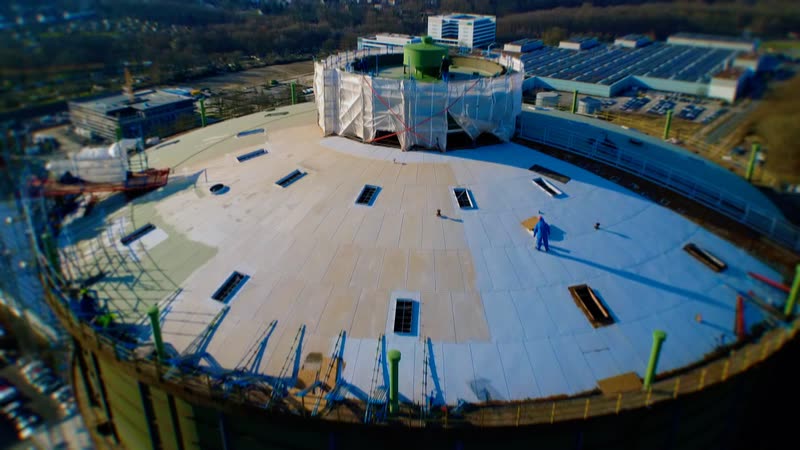 Still: Industrial Monument — Gasometer — Drone footage